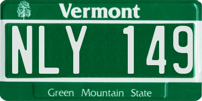VT license plate NLY149