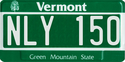 VT license plate NLY150
