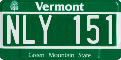 VT license plate NLY151
