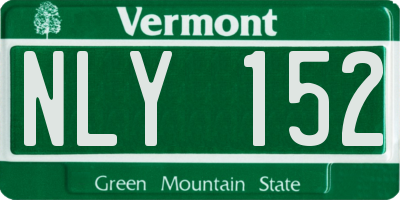 VT license plate NLY152