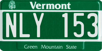 VT license plate NLY153