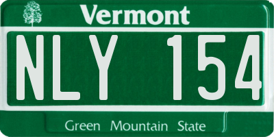 VT license plate NLY154