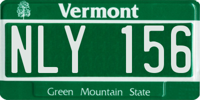 VT license plate NLY156