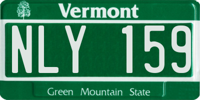 VT license plate NLY159