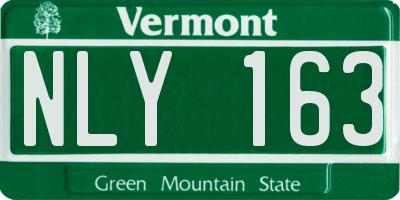 VT license plate NLY163