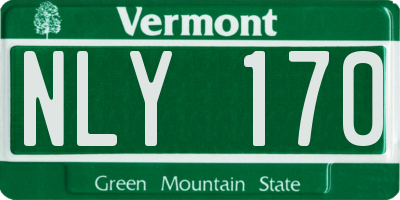 VT license plate NLY170