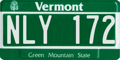 VT license plate NLY172