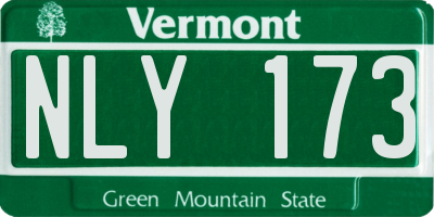 VT license plate NLY173