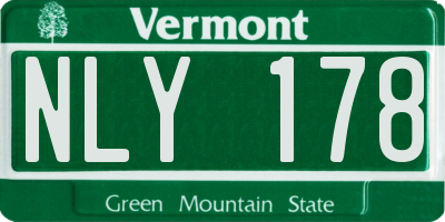 VT license plate NLY178