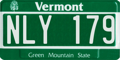 VT license plate NLY179