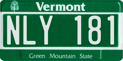 VT license plate NLY181