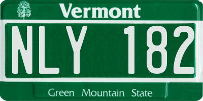 VT license plate NLY182