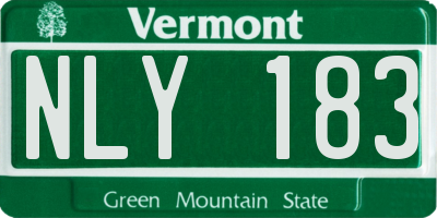 VT license plate NLY183
