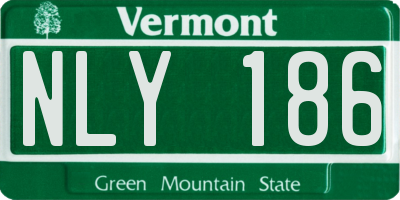 VT license plate NLY186