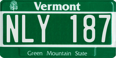 VT license plate NLY187