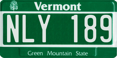 VT license plate NLY189