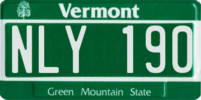 VT license plate NLY190