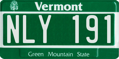VT license plate NLY191