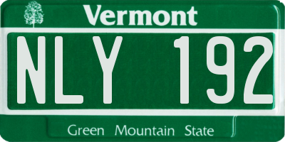 VT license plate NLY192