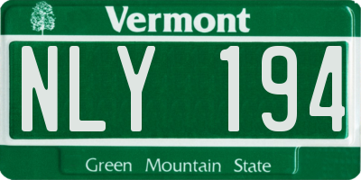 VT license plate NLY194
