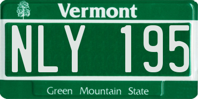 VT license plate NLY195