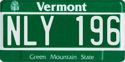 VT license plate NLY196