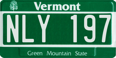 VT license plate NLY197