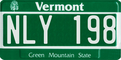 VT license plate NLY198