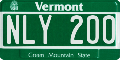 VT license plate NLY200