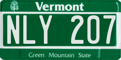 VT license plate NLY207