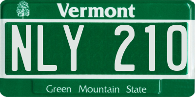 VT license plate NLY210