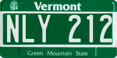 VT license plate NLY212