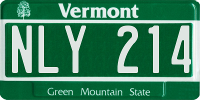 VT license plate NLY214