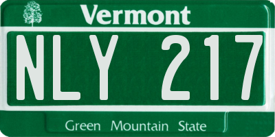 VT license plate NLY217