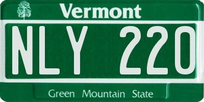 VT license plate NLY220