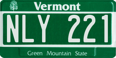 VT license plate NLY221