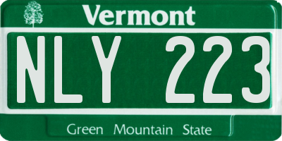 VT license plate NLY223