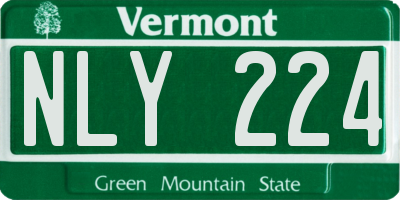 VT license plate NLY224