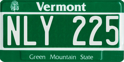 VT license plate NLY225