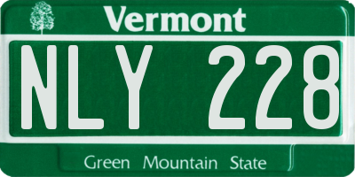 VT license plate NLY228