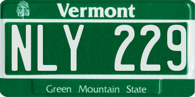VT license plate NLY229