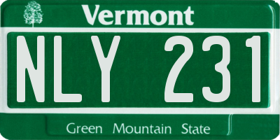 VT license plate NLY231