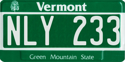 VT license plate NLY233