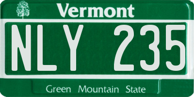 VT license plate NLY235