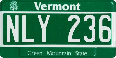 VT license plate NLY236