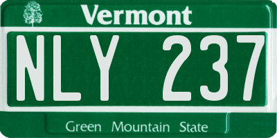 VT license plate NLY237