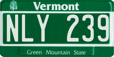 VT license plate NLY239