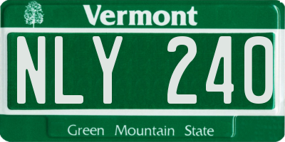 VT license plate NLY240