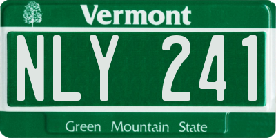 VT license plate NLY241