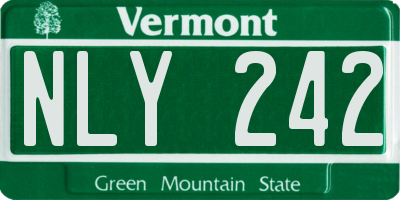VT license plate NLY242
